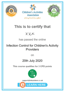 Infection control training certificate
