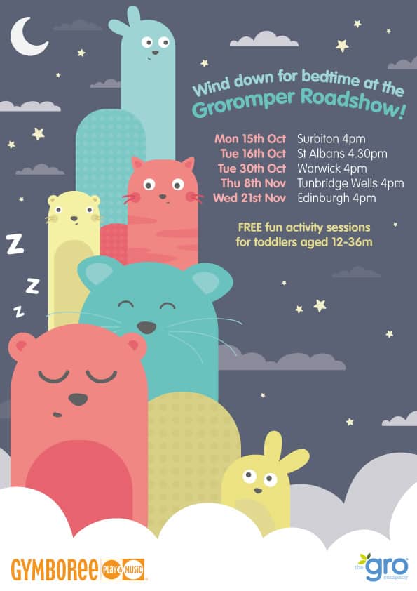 Dates of Groromper Roadshow at Gymboree Play & Musics across the UK
