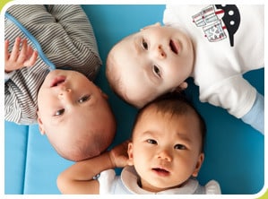 babies enjoying sensory baby play